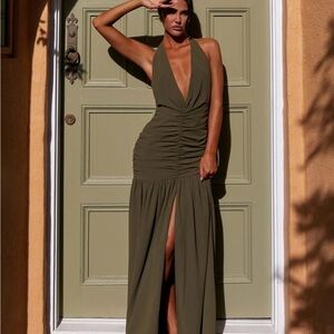 Peppermayo Exclusive - Truly In Love Maxi Dress - Khaki